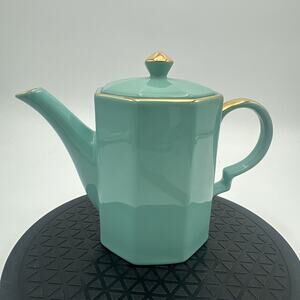 Graces Teaware Teapot Teal And Gold Trim